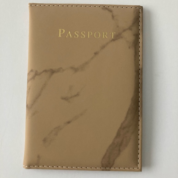 Marble Look Passport Cover Khaki - Picture 1 of 2